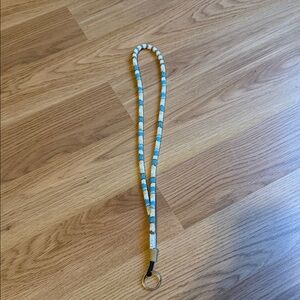 Blue and White Braided Lanyard Keychain - Unbranded